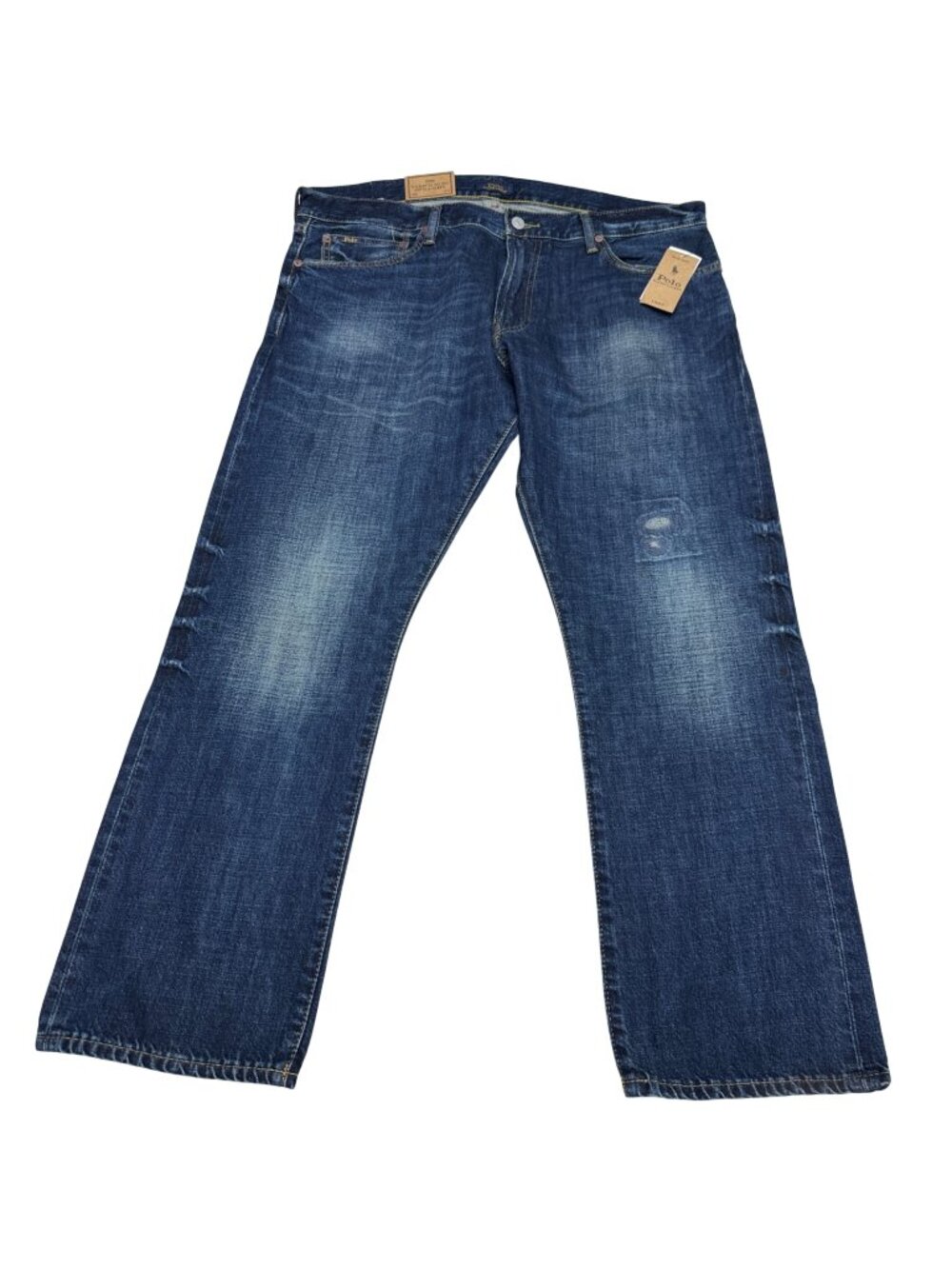 NWT Polo Ralph Lauren Men's Varick Slim Straight Blue Jeans Rope Dyed 38x30